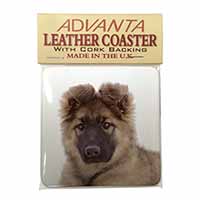 German Shepherd Puppy Single Leather Photo Coaster