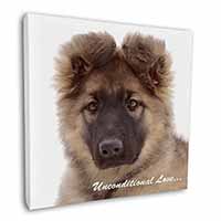 German Shepherd With Love Square Canvas 12"x12" Wall Art Picture Print