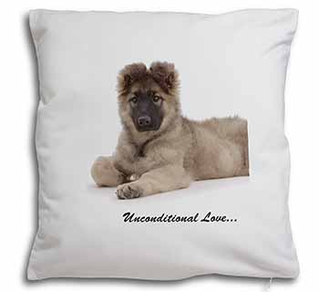 German Shepherd With Love Soft White Velvet Feel Scatter Cushion