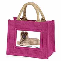 German Shepherd With Love Little Girls Small Pink Jute Shopping Bag