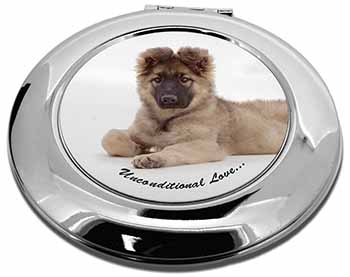 German Shepherd With Love Make-Up Round Compact Mirror