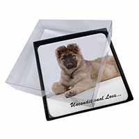 4x German Shepherd With Love Picture Table Coasters Set in Gift Box