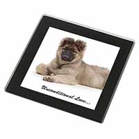 German Shepherd With Love Black Rim High Quality Glass Coaster