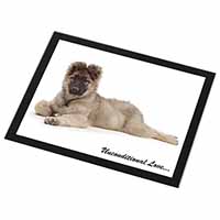 German Shepherd With Love Black Rim High Quality Glass Placemat