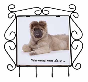 German Shepherd With Love Wrought Iron Key Holder Hooks