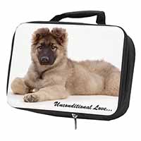 German Shepherd With Love Black Insulated School Lunch Box/Picnic Bag