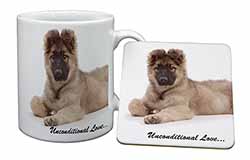 German Shepherd With Love Mug and Coaster Set