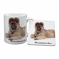 German Shepherd With Love Mug and Coaster Set