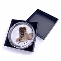German Shepherd With Love Glass Paperweight in Gift Box