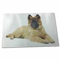 Large Glass Cutting Chopping Board Belgian Shepherd Dog