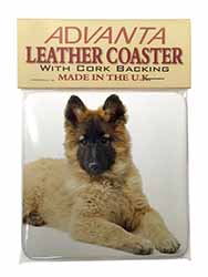 Belgian Shepherd Dog Single Leather Photo Coaster