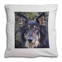 Tri-Colour German Shepherd Soft White Velvet Feel Scatter Cushion