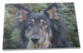 Large Glass Cutting Chopping Board Tri-Colour German Shepherd