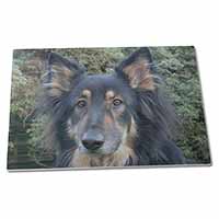 Large Glass Cutting Chopping Board Tri-Colour German Shepherd