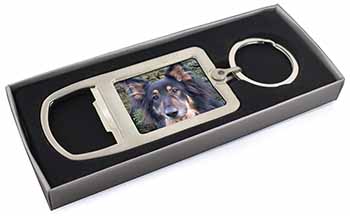 Tri-Colour German Shepherd Chrome Metal Bottle Opener Keyring in Box