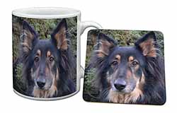 Tri-Colour German Shepherd Mug and Coaster Set