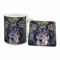 Tri-Colour German Shepherd Mug and Coaster Set