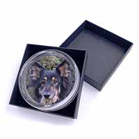 Tri-Colour German Shepherd Glass Paperweight in Gift Box