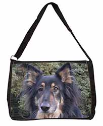 Tri-Colour German Shepherd Large Black Laptop Shoulder Bag School/College