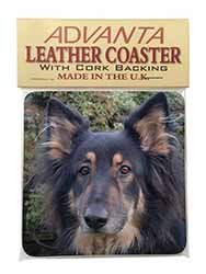 Tri-Colour German Shepherd Single Leather Photo Coaster