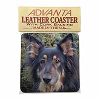 Tri-Colour German Shepherd Single Leather Photo Coaster