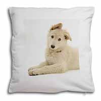 White German Shepherd Soft White Velvet Feel Scatter Cushion