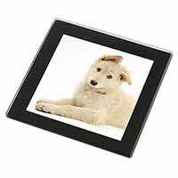 White German Shepherd Black Rim High Quality Glass Coaster