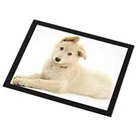 White German Shepherd Black Rim High Quality Glass Placemat