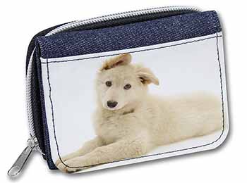 White German Shepherd Unisex Denim Purse Wallet