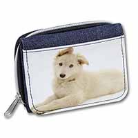 White German Shepherd Unisex Denim Purse Wallet