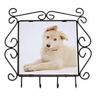 White German Shepherd Wrought Iron Key Holder Hooks