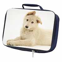 White German Shepherd Navy Insulated School Lunch Box/Picnic Bag