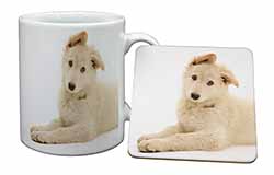 White German Shepherd Mug and Coaster Set