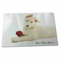 Large Glass Cutting Chopping Board White Shepherd+Rose 