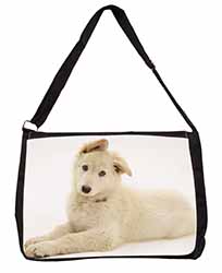 White German Shepherd Large Black Laptop Shoulder Bag School/College