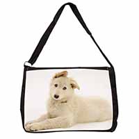 White German Shepherd Large Black Laptop Shoulder Bag School/College