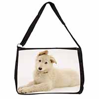 White German Shepherd Large Black Laptop Shoulder Bag School/College