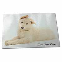 Large Glass Cutting Chopping Board White German Shepherd 