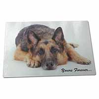 Large Glass Cutting Chopping Board German Shepherd Dog 