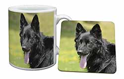 Black German Shepherd Mug and Coaster Set