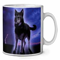 Black Night German Shepherd Dog Ceramic 10oz Coffee Mug/Tea Cup