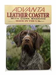 German Wirehaired Pointer Single Leather Photo Coaster