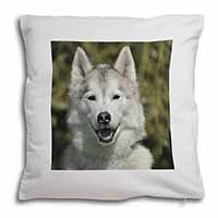 Siberian Husky Dog Soft White Velvet Feel Scatter Cushion