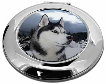 Siberian Husky Dog Make-Up Round Compact Mirror