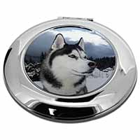 Siberian Husky Dog Make-Up Round Compact Mirror