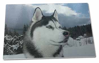 Large Glass Cutting Chopping Board Siberian Husky Dog