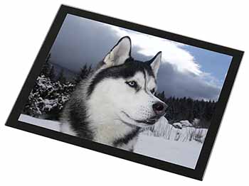 Siberian Husky Dog Black Rim High Quality Glass Placemat