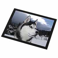 Siberian Husky Dog Black Rim High Quality Glass Placemat
