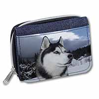 Siberian Husky Dog Unisex Denim Purse Wallet