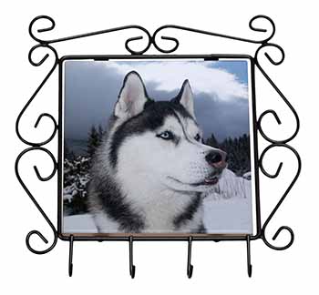 Siberian Husky Dog Wrought Iron Key Holder Hooks